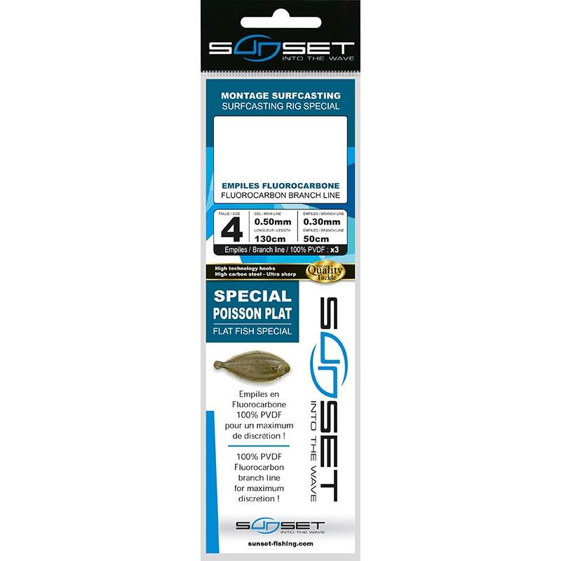 Bas De Ligne Sunset Surfcasting Rs Competition Special Poisson Plat - Fluoro