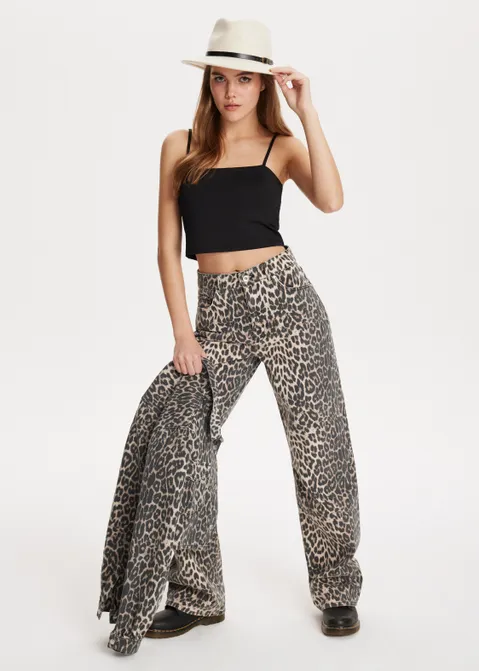Broek met leopard print assorti (ASSOR)