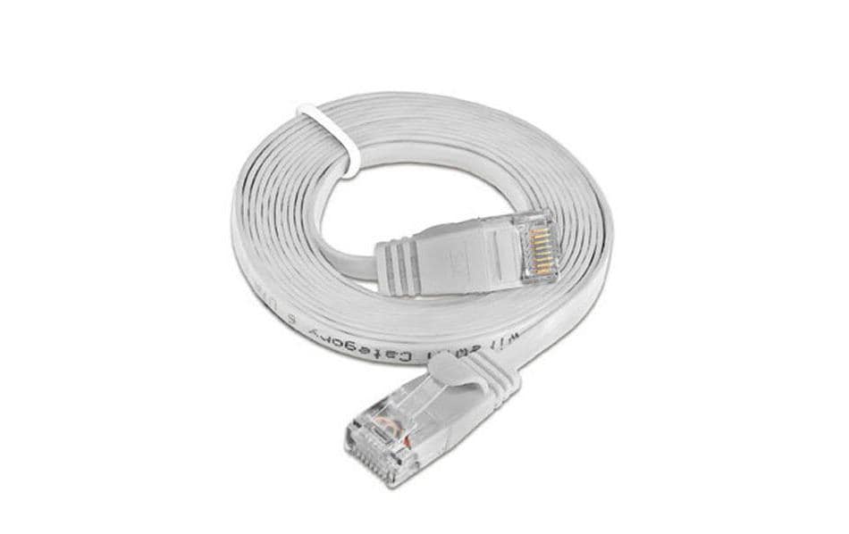 Slimpatchkabel RJ-45 - RJ-45, Cat 6, UTP, 3 m, WeissUnscreened/Unshielded Twisted-Pair-Kabel (UTP) mit Klinkenschutz