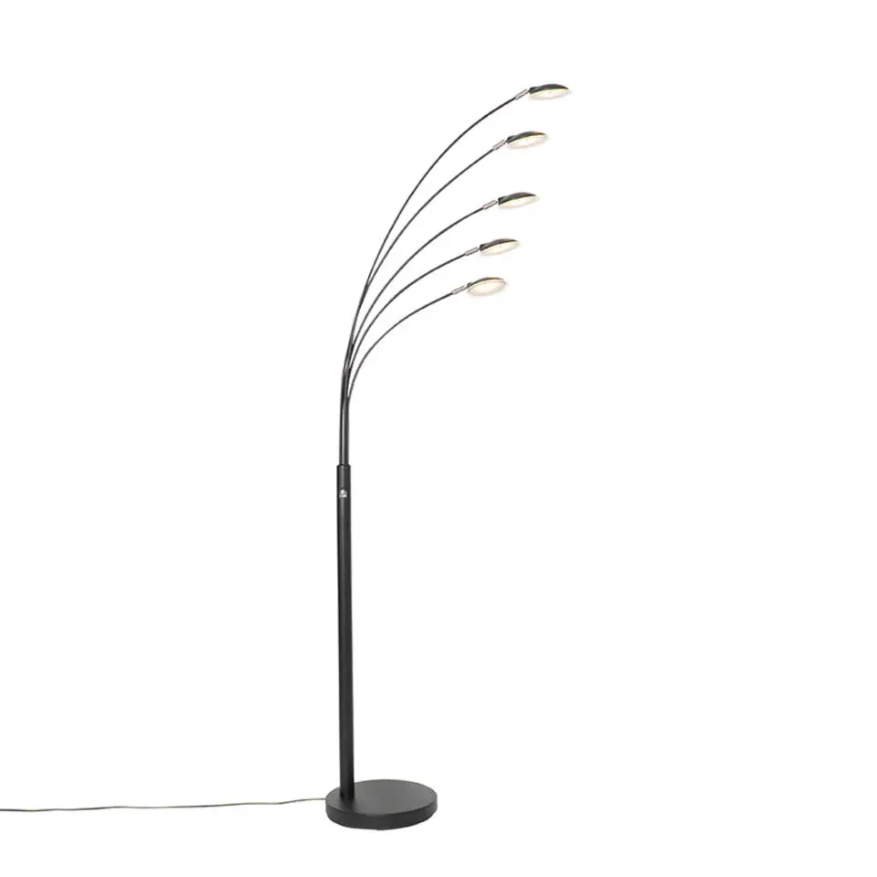 Qazqa vloerlampen sixties zwart geïntegreerde led