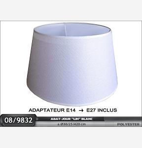 ABAT JOUR D.30CM LIN BLANC