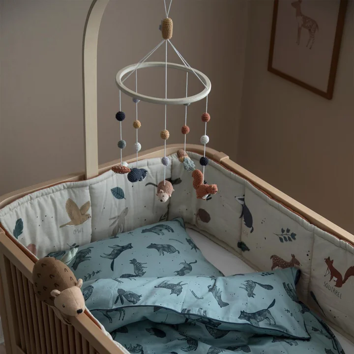 Sebra - Baby-Bettnestchen, quadratisch abgesteppt / jetty beige