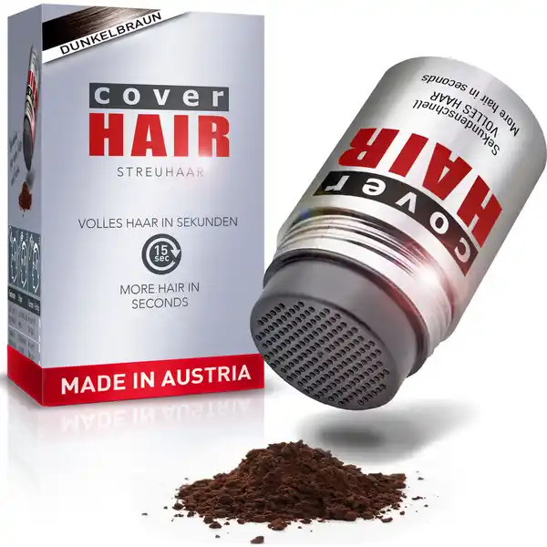 Haarverdichtung mit Schütthaar dunkelbraun