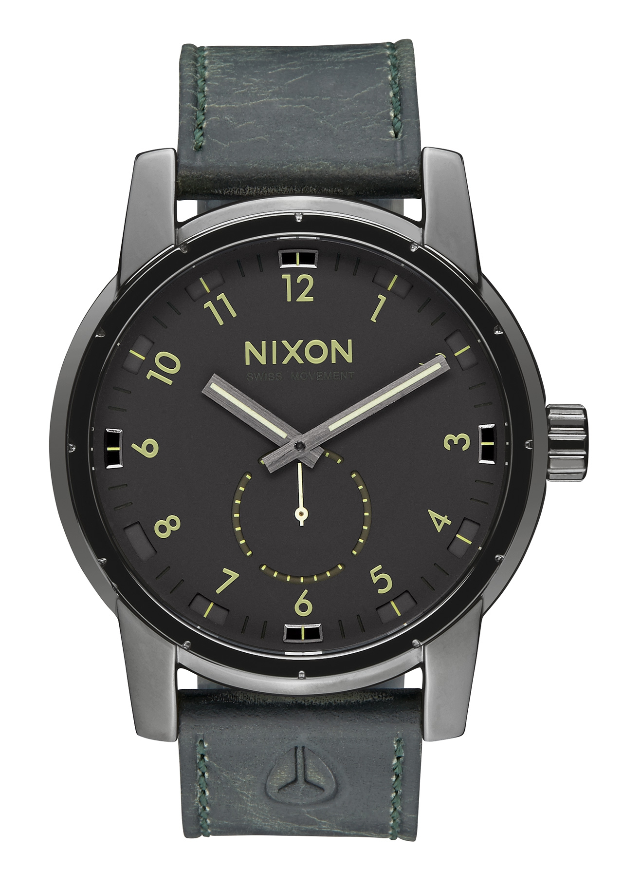 Nixon The Patriot Leather Gunmetal Surplus A9382072