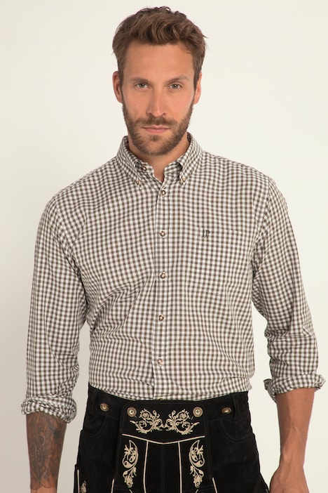 Karohemd, Trachten, Langarm, Buttondown-Kragen, Modern Fit, bis 8 XL