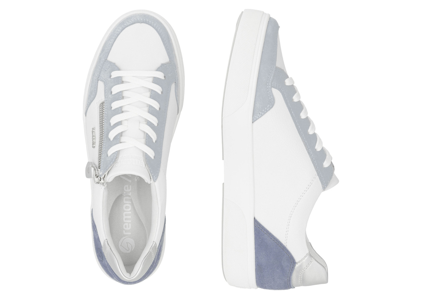 Remonte Sneaker aus Nappa- und Veloursleder mit Metallic-Besatz