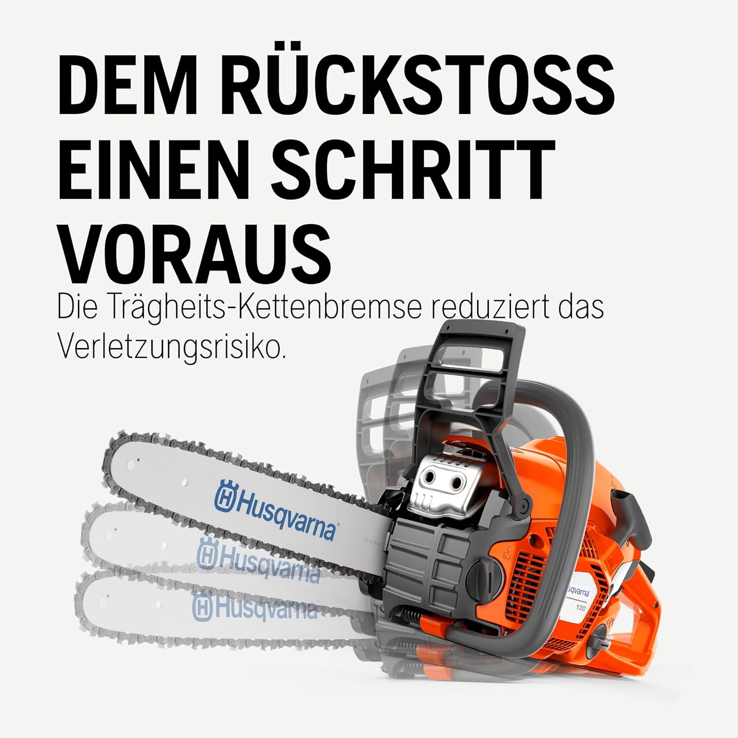 Husqvarna 130 Benzin-Kettensäge - 38 cc X-Torq® Motor, 35 cm Schiene und Kette, LowVib®, ideal für Gartenpflege und Brennholz