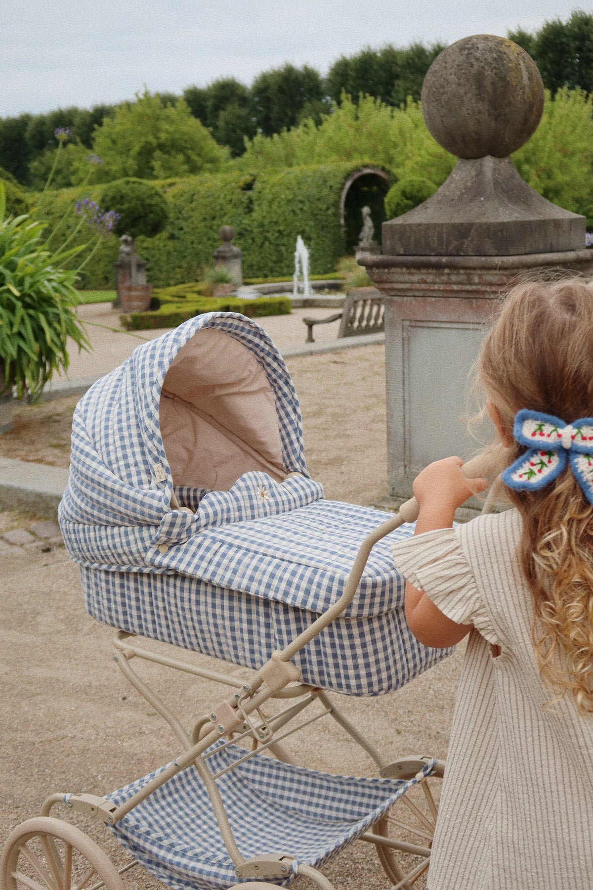 Konges Sløjd Doll Pram captains blue check