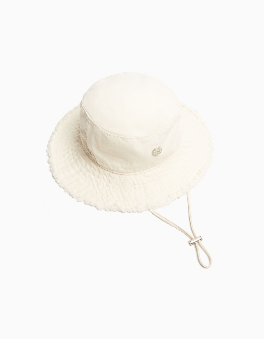 Chapéu bucket de algodão com efeito lavado