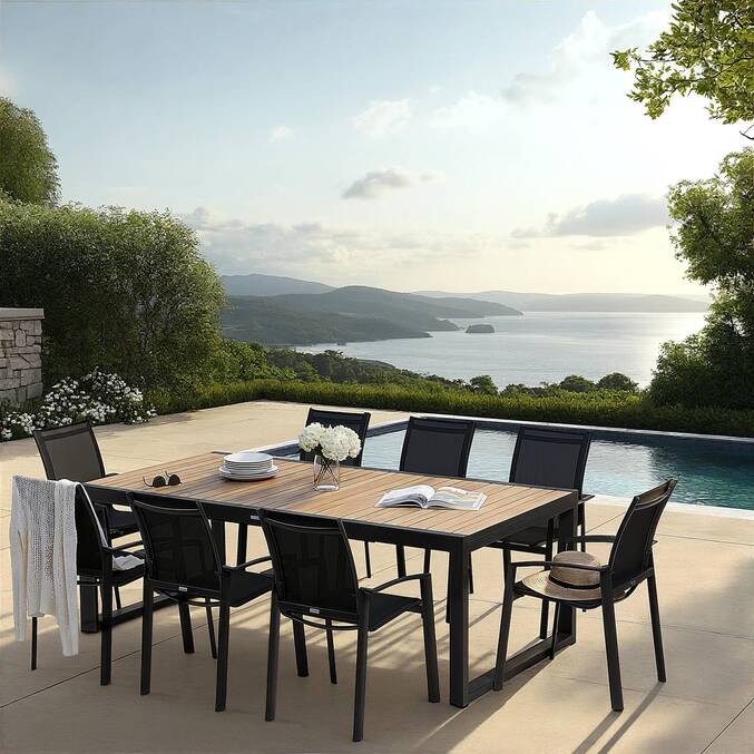 Fauteuil de jardin empilable AXANT Anthracite & Graphite