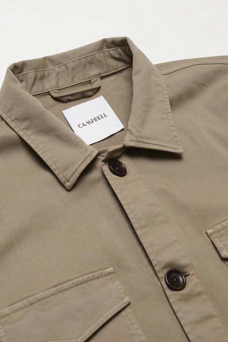 Campbell taupe heren overhemd