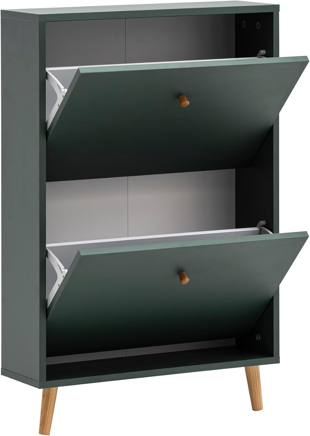 Schildmeyer Bjarne Schuhschrank 160171, waldgrün, 59,8 x 19,5 x 92,2 cm, platzsparend durch geringe Tiefe