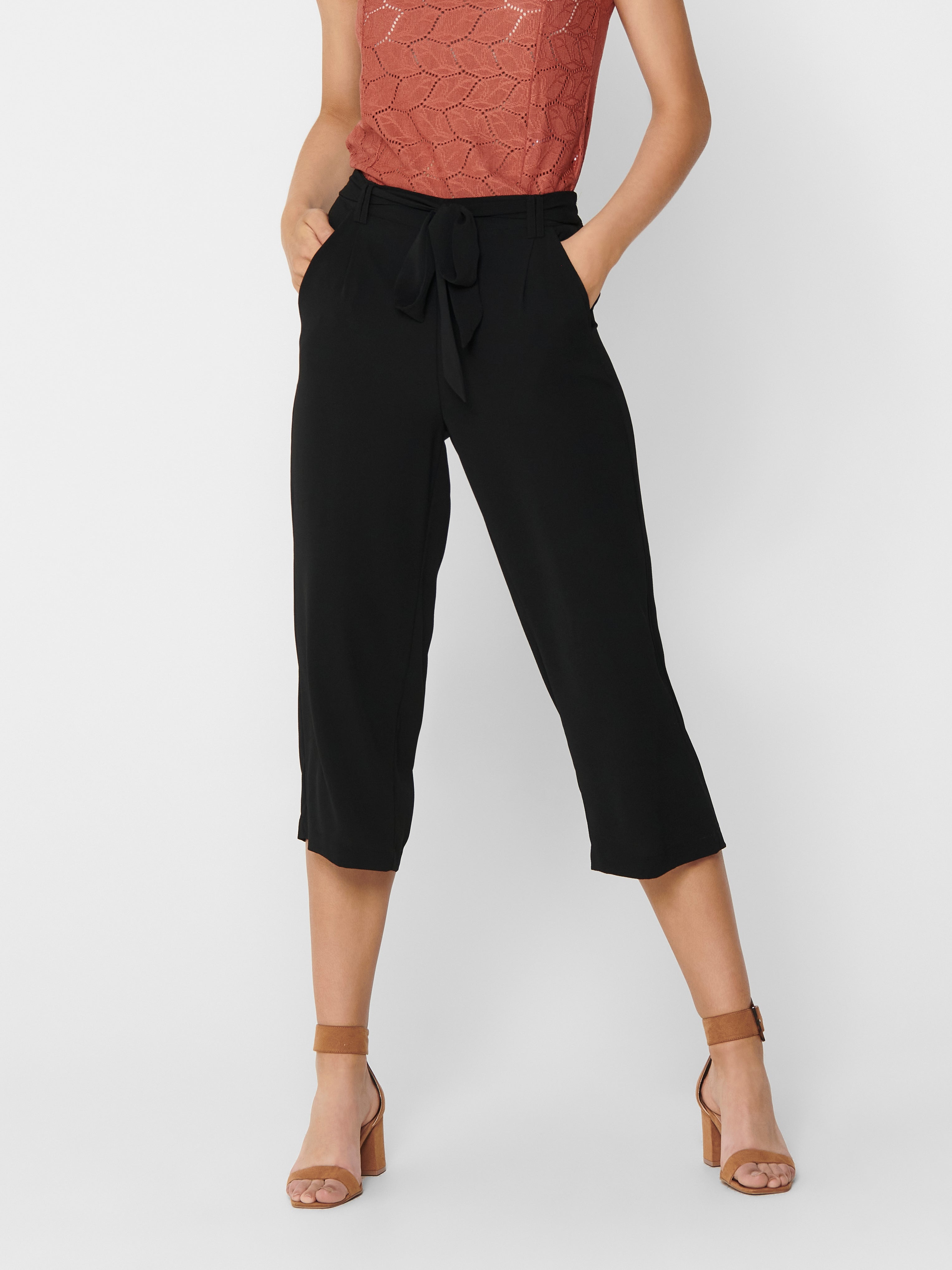 ONLWINNER Normal geschnitten Palazzohose Black