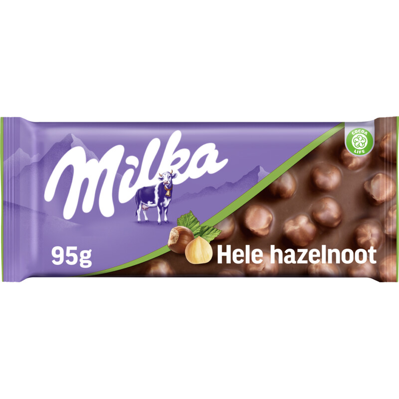 Milka Chocoladereep hele hazelnoot