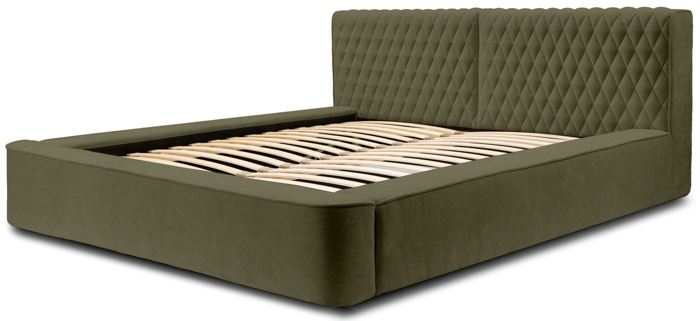 Trae Mobler Azurro 140 x 200 cm Gestoffeerd Bed Bosgroen