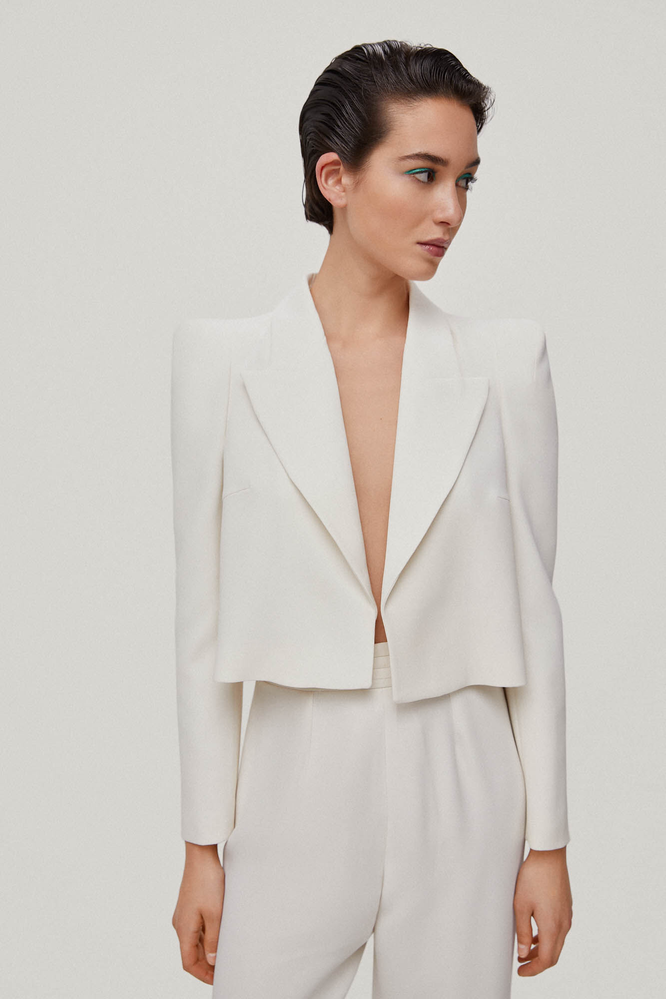 Blazer curto Alocasia - Bege