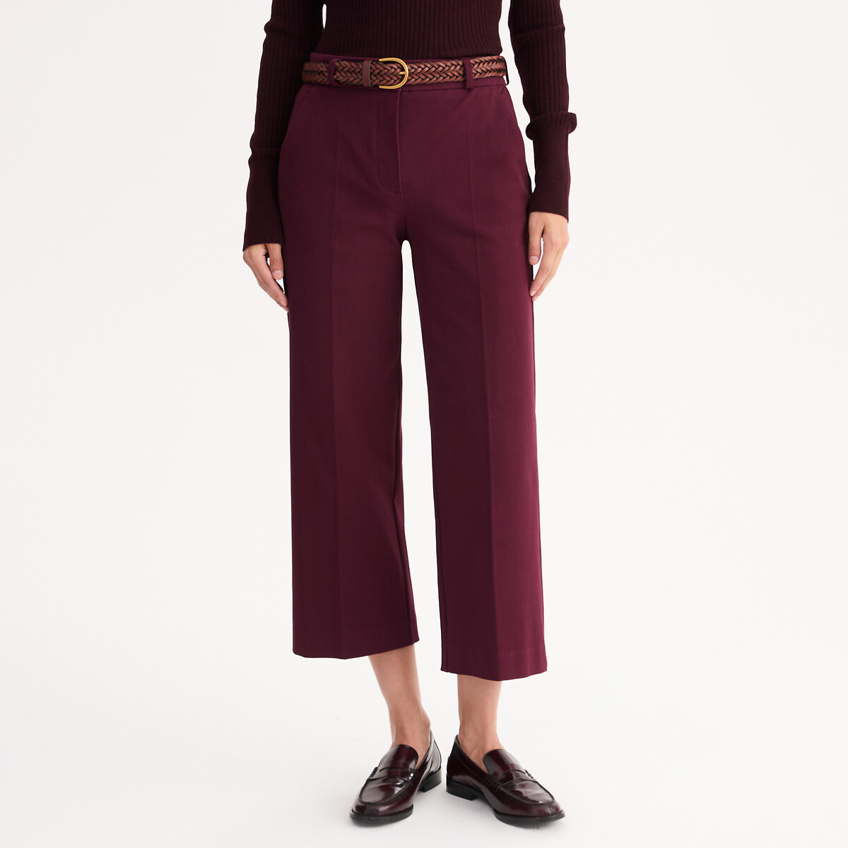 ANNE WEYBURN<br>Calça reta de comprimento 7/8, algodão elástico