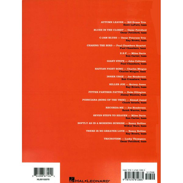 Hal Leonard Jazz Bass Classics