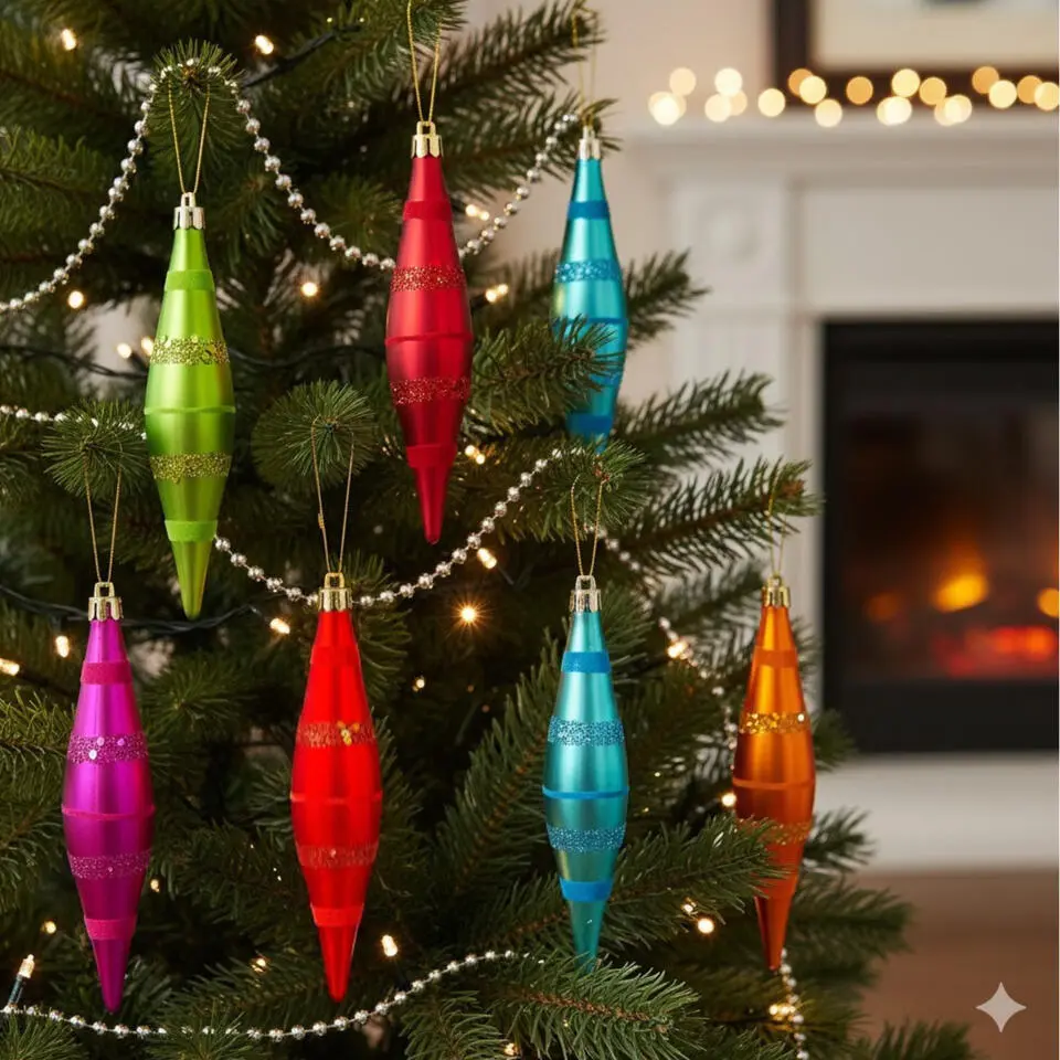Inge goods Kerstballen - 6 stuks - pegels - gekleurd - 15 cm
