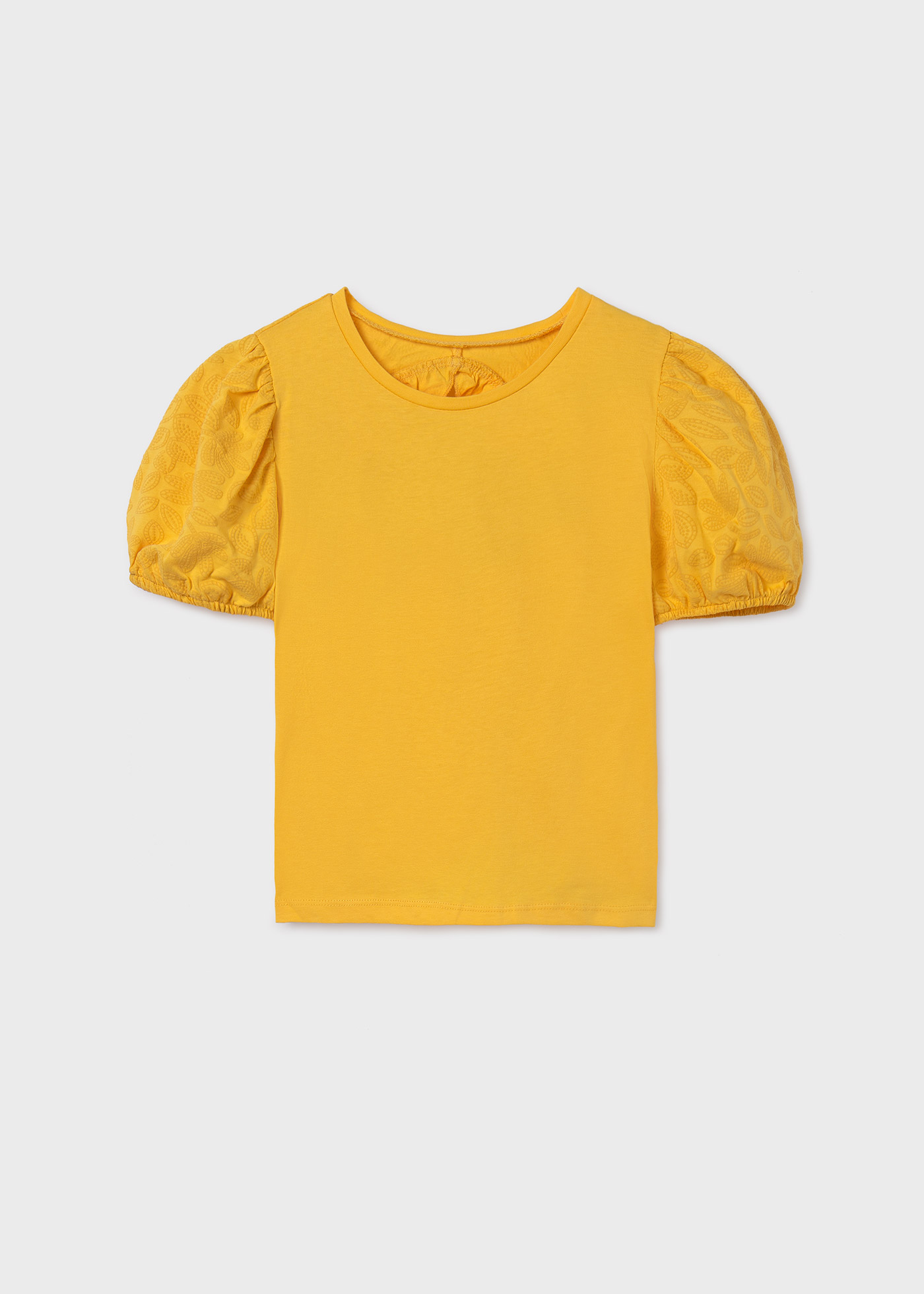 Camiseta feminina Better Cotton com mangas bufantes, cor off-white