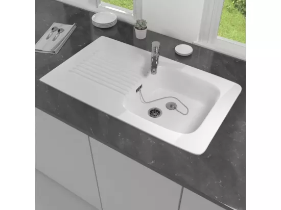 VILLEROY ET BOCH Evier 1 bac Tudor avec Mitigeur cuisine bec haut Logis