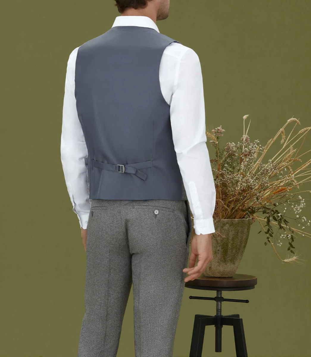 Gilet de costume en tweed gris 