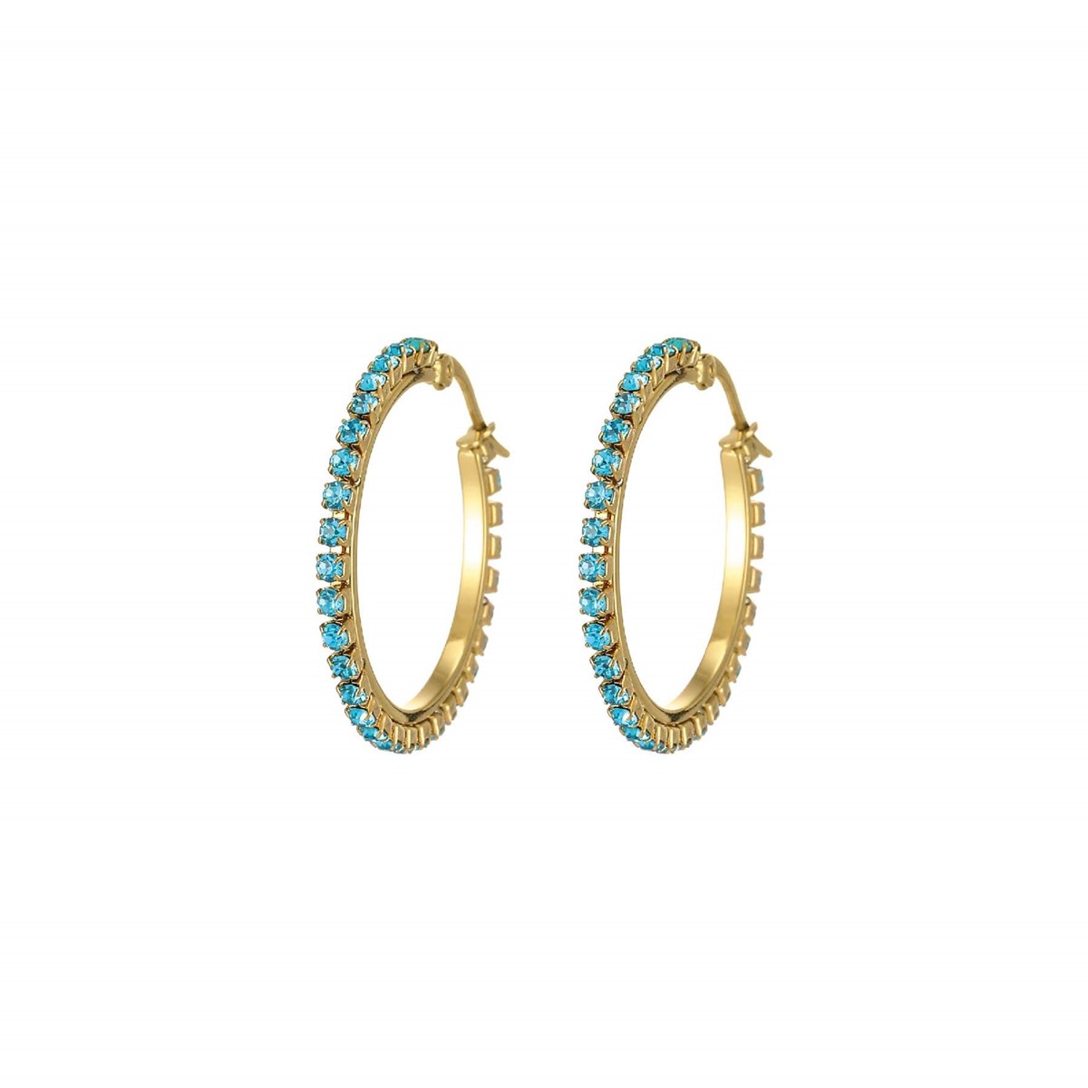 Boucles Riviera strass Bleu