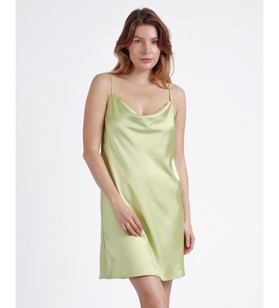 Admas Camisole Straps Satin Luxe verde