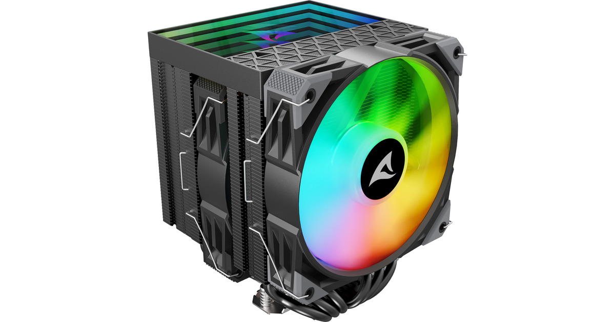 SharkoonA60 RGB CPU-koeler  (Zwart, 4-pins PWM fan-connector)