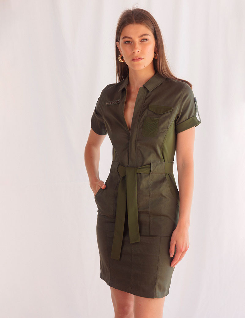 HBT ARMY HERRINGBONETWILL | ANGELINA ROBE KAKI