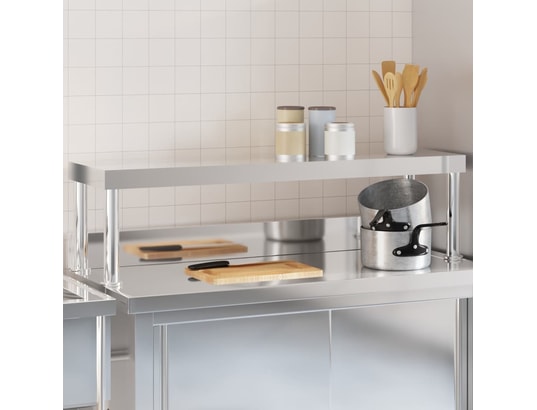 VIDAXL - Mobilier bar et restaurant étagère de table de travail 110x30x35 cm inox