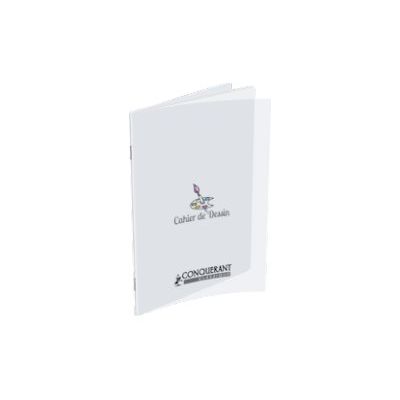 Conquérant Classique - Cahier de dessin polypro 24 x 32 cm - 96 pages blanches - transparent