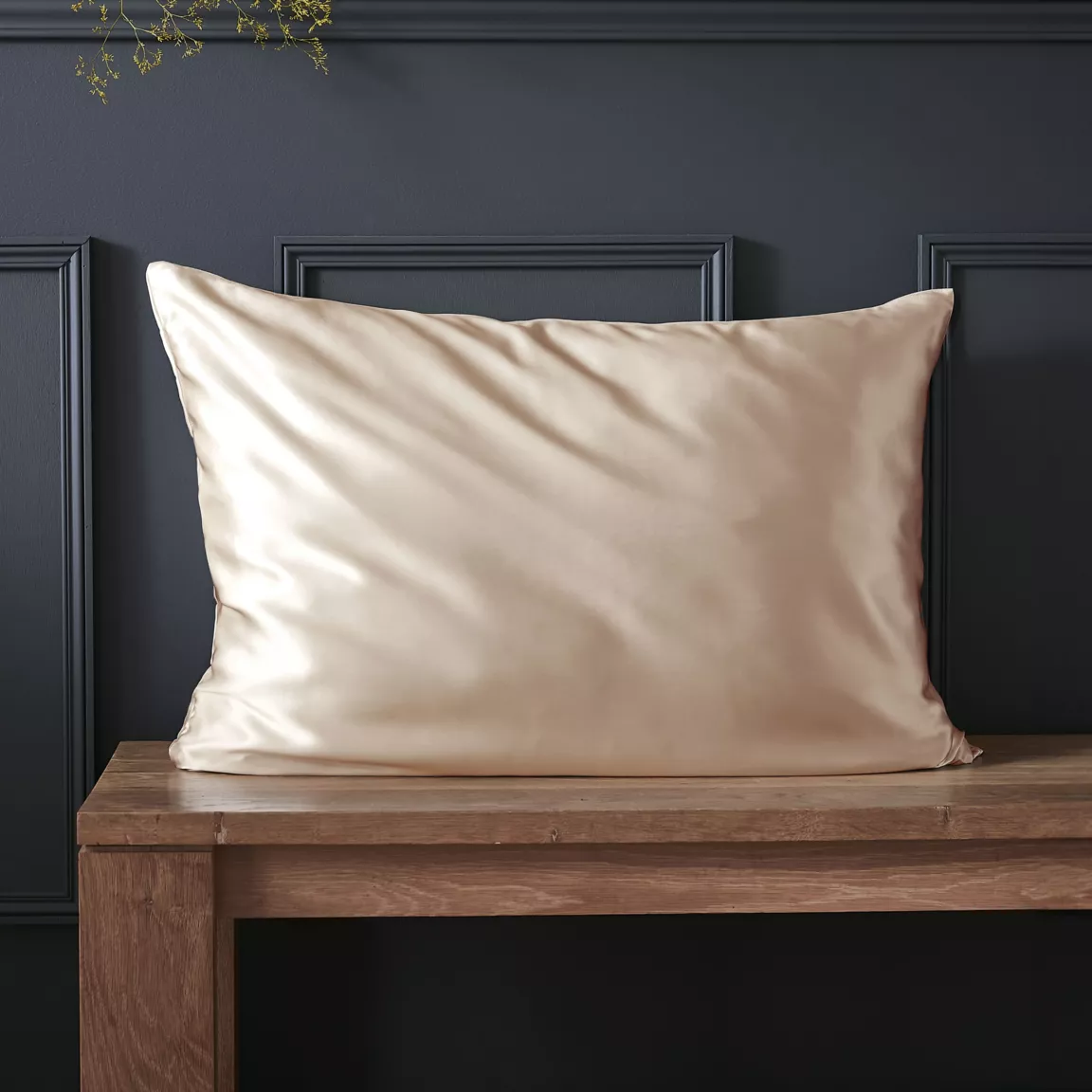 Taie d'oreiller rectangulaire soie de mûrier (50 x 80 cm) Mizuki Beige pampa