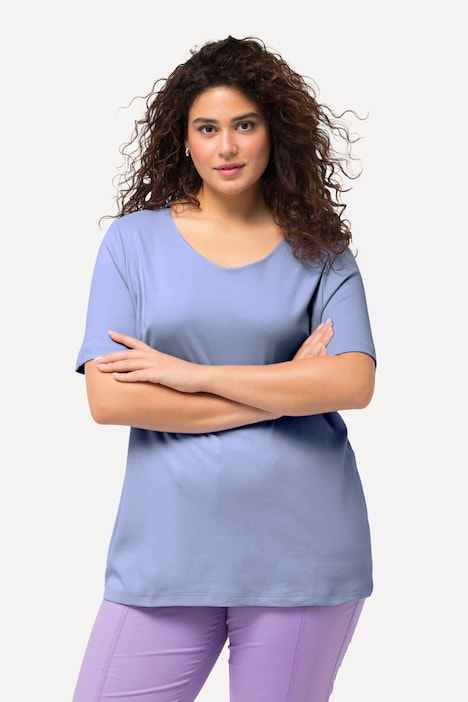Shirt, doppellagige Vorderseite, Slim, Rundhals, Halbarm