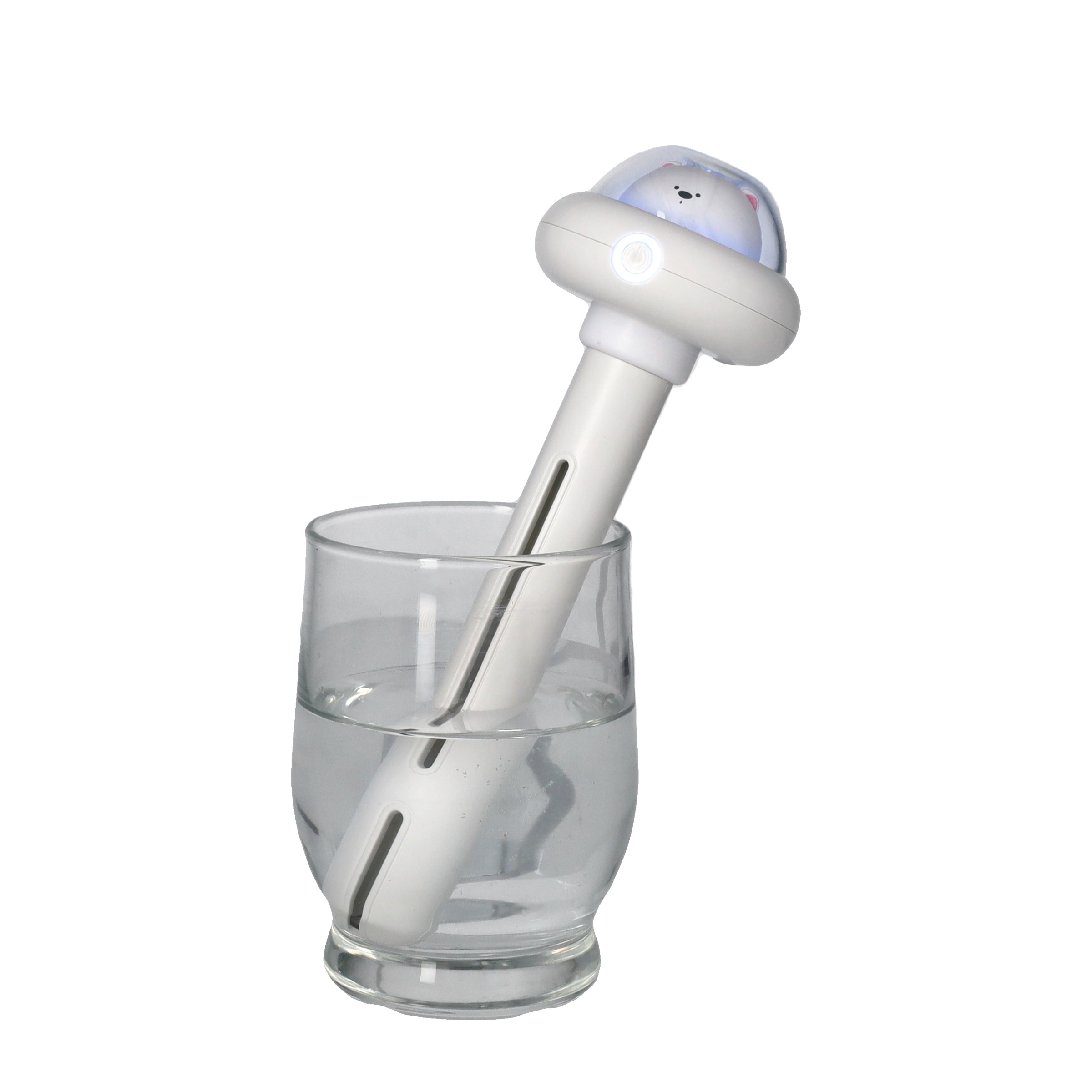 (Ø7x18cm) Portabler Mini USB Luftbefeuchter mit LED Beleuchtung Aroma Öl Diffuser - Weiss