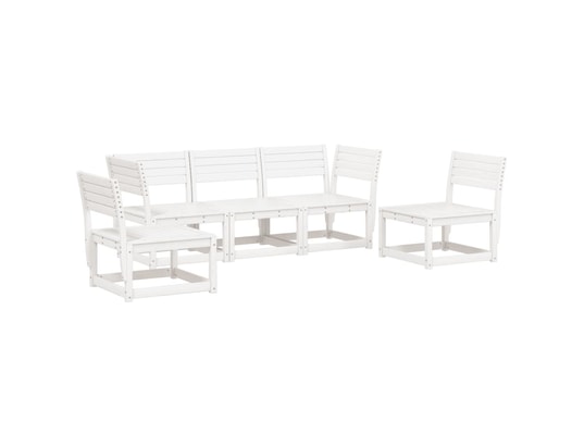 VIDAXL - Salon extérieur Salon de jardin 5 pcs blanc bois massif de pin