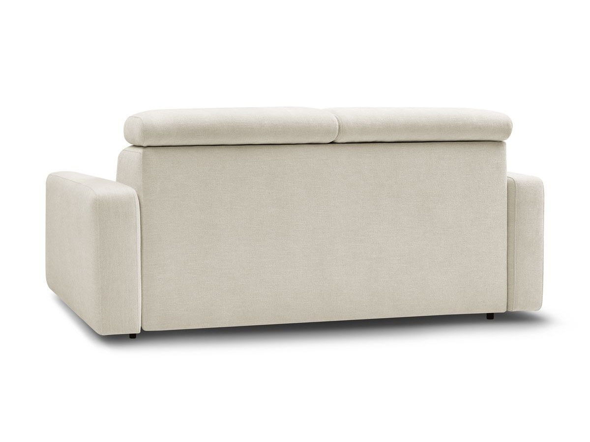 Bobochic Canapé droit convertible monaco ouverture express tissu lisse beige - 195x99 cm