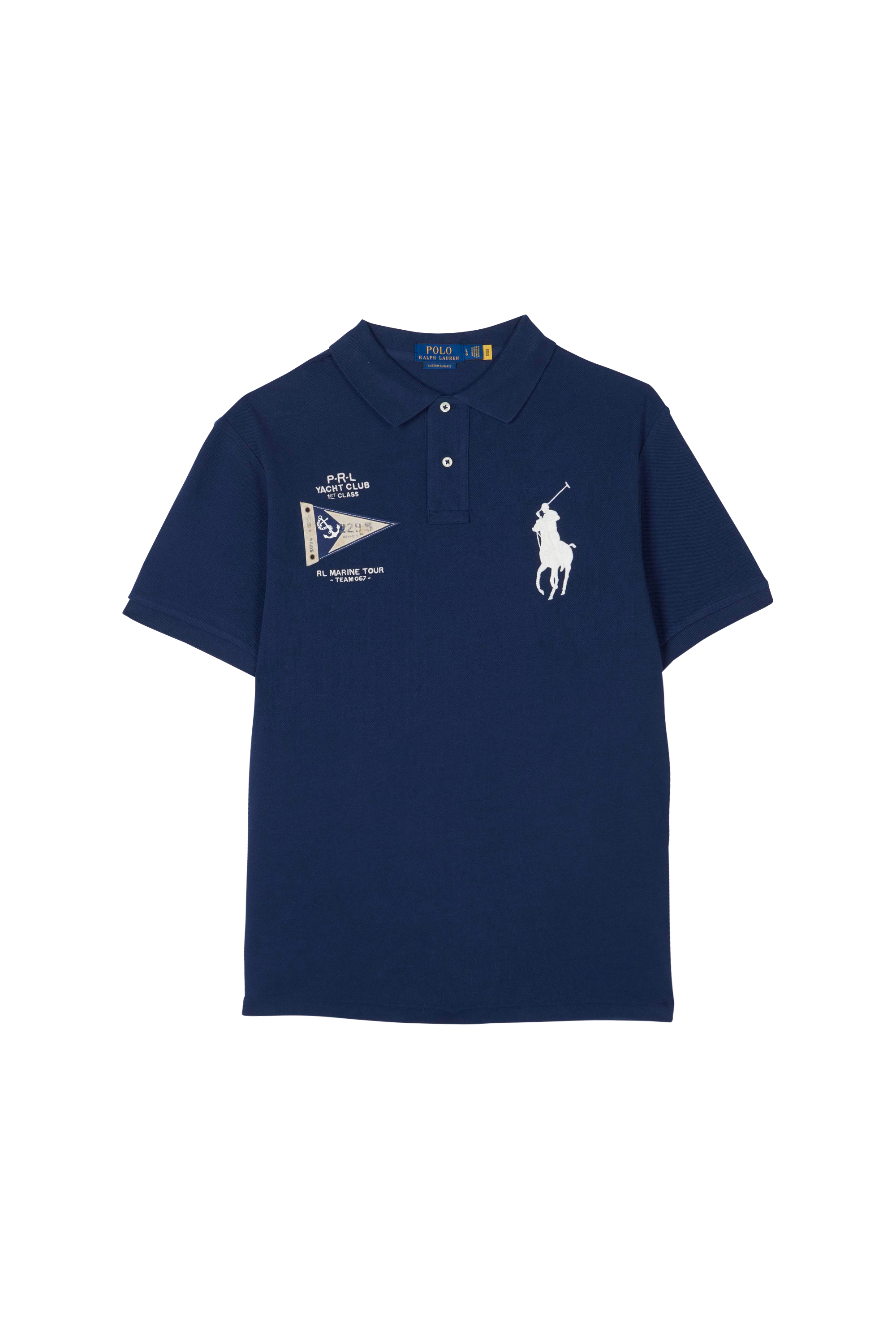 POLO RALPH LAUREN Polo manches courtes  Custom Slim Fit Big Pony Mesh Polo Shirt Bleu