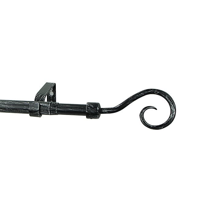 Kit de tringle à rideau GoodHome extensible 120/210cm, ⌀16/19mm noir
