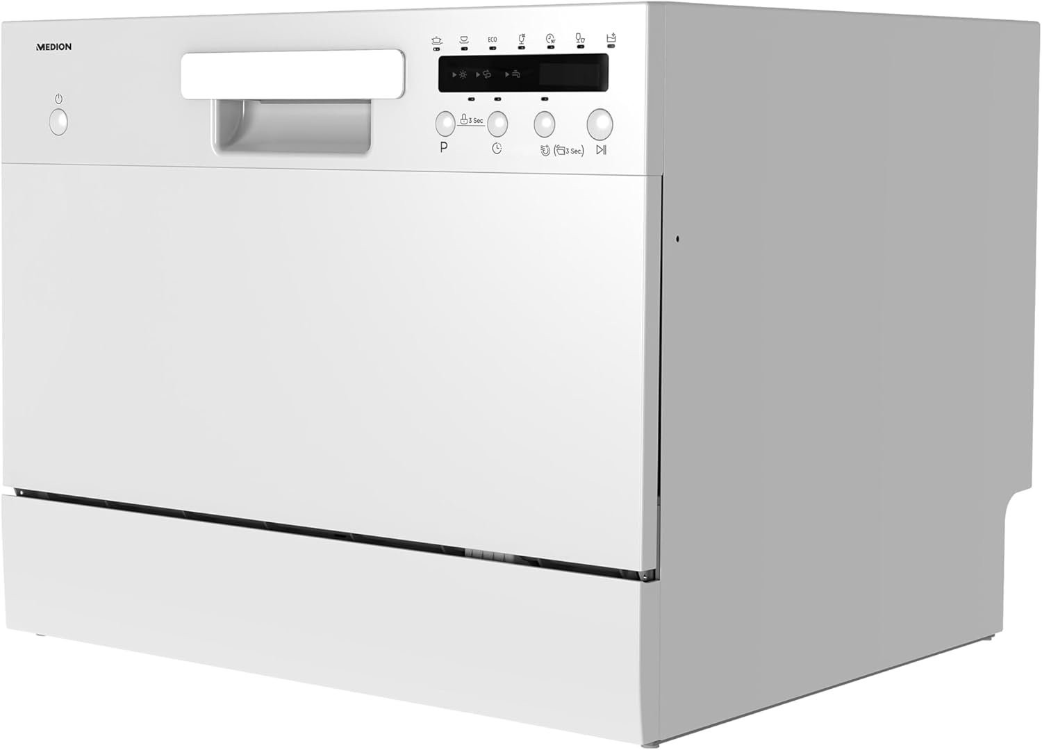 MEDION Lave-vaisselle de table DWT 60 (capacité 6 couverts, 7 programmes, affichage LED, 47dB, MD37496), blanc