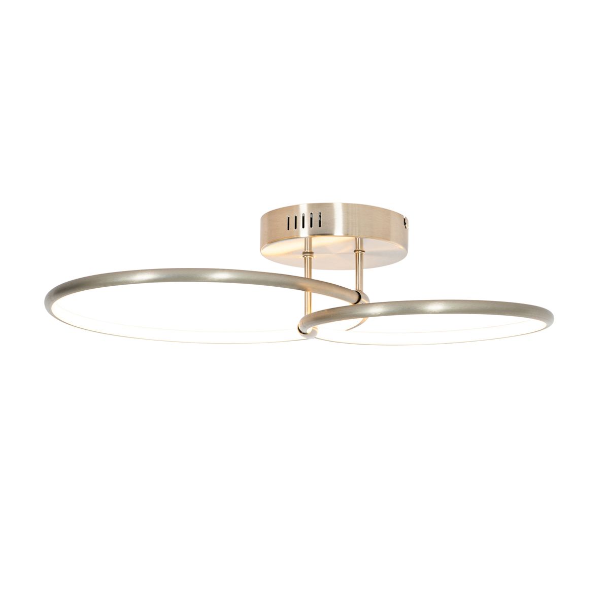 Design plafondlamp staal incl. LED 3-staps dimbaar 2-lichts - Joaniqa
