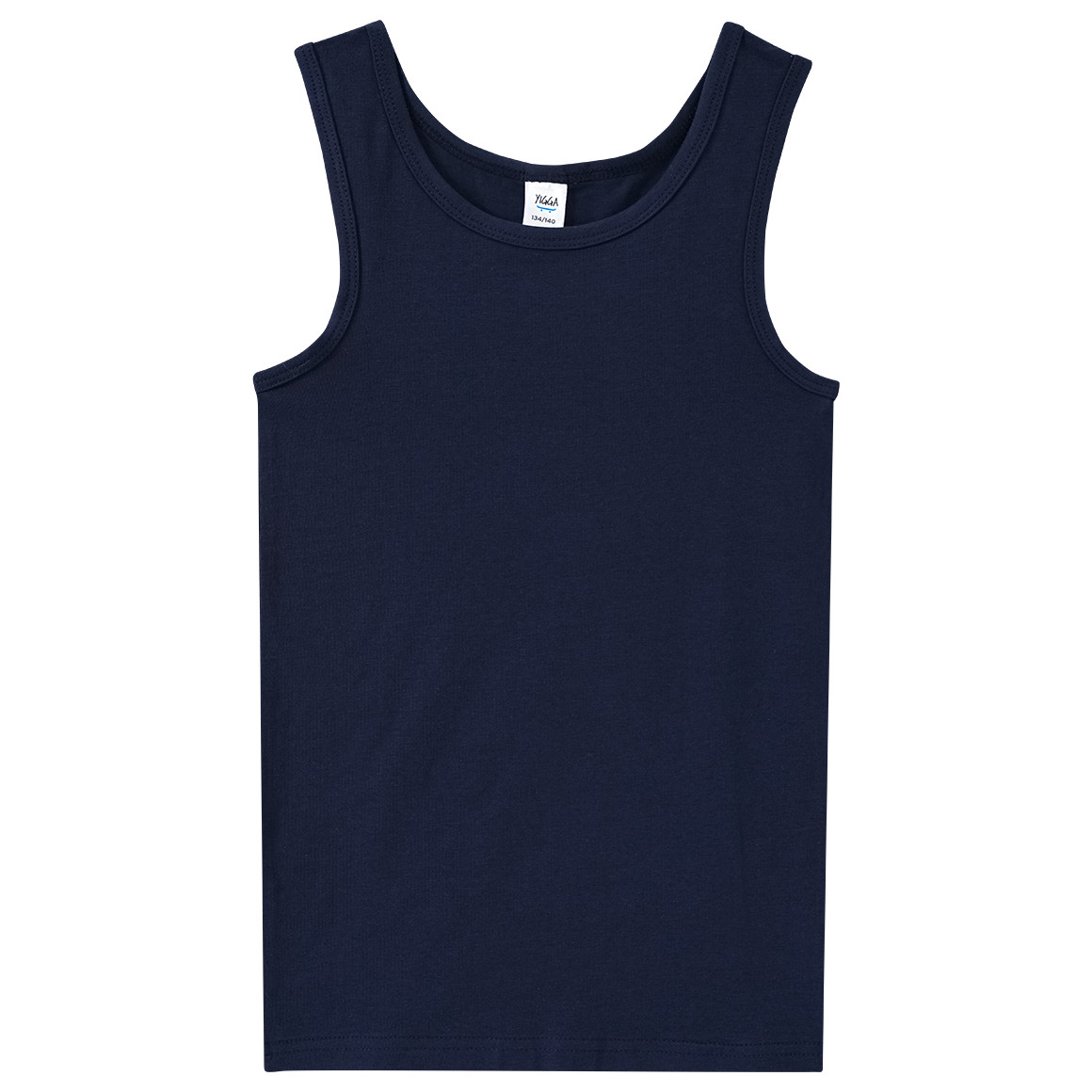 Yigga 3 Jungen Unterhemden mit Bio-Baumwolle hellblau / dunkelblau / creme