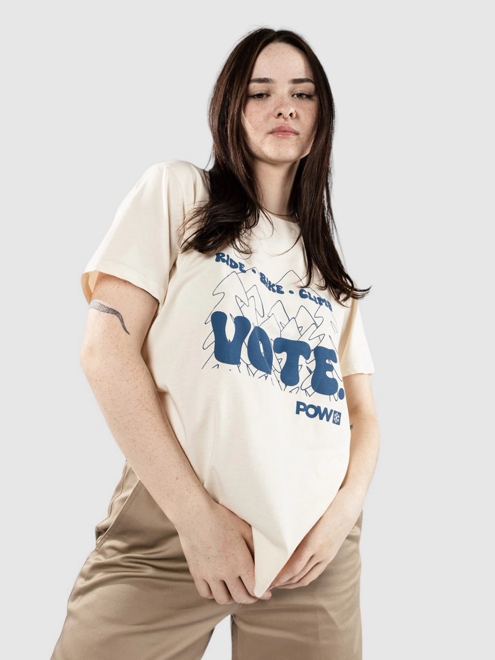 POW Protect Our Winters Vote T-Shirt ecru