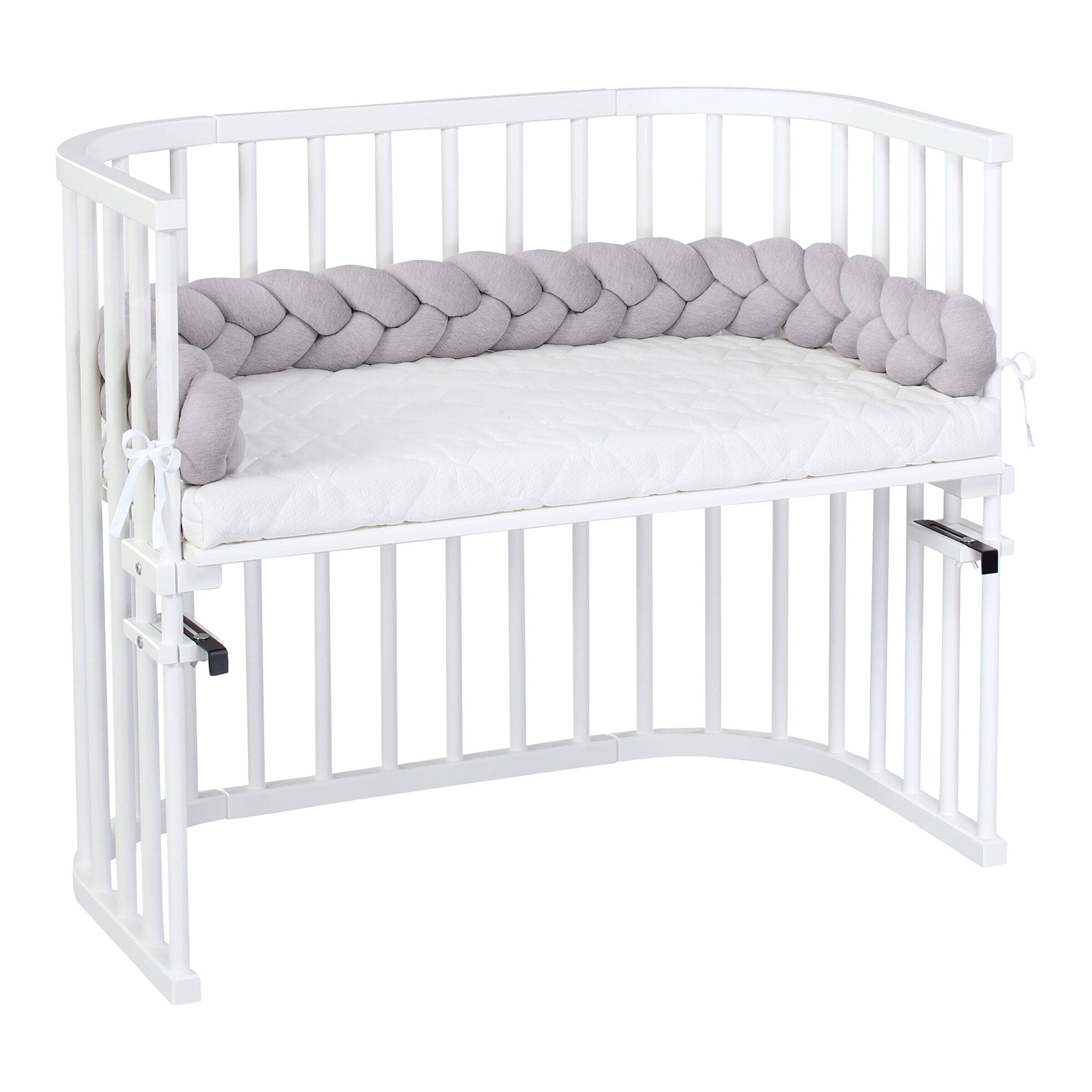 babybay® Nestchenschlange Jersey geflochten 180 cm hellgrau meliert