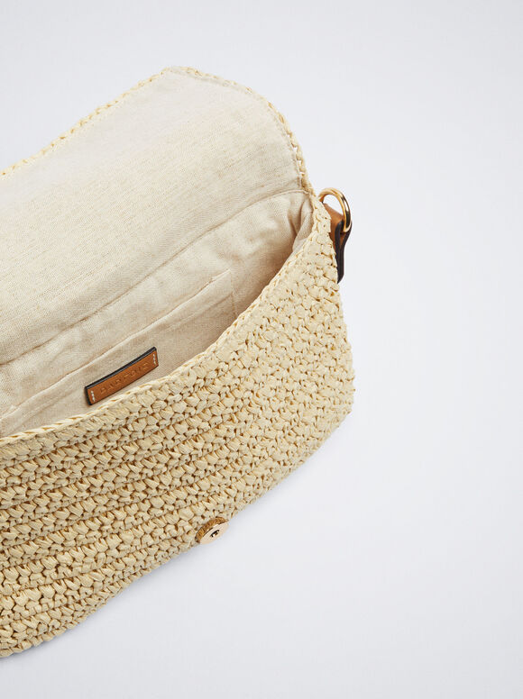 Bolsa de ombro de palha - Crua