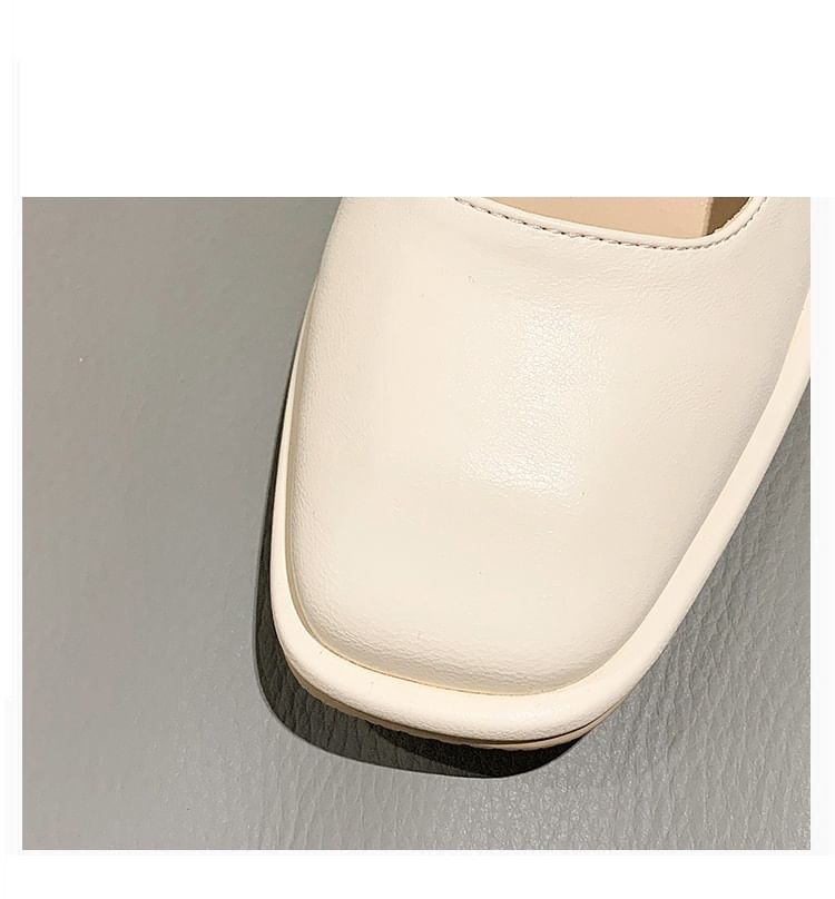 telijimi - Pumps met blokhak en strik op de rug en imitatieparels