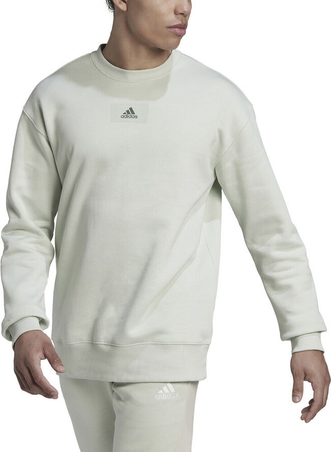 adidas Essentials FeelVivid Cotton Fleece Drop Shoulder sweatshirt Hvid