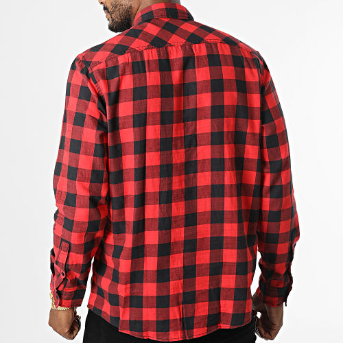 Chemise Manches Longues A Carreaux 992CC2F301 Rouge Noir