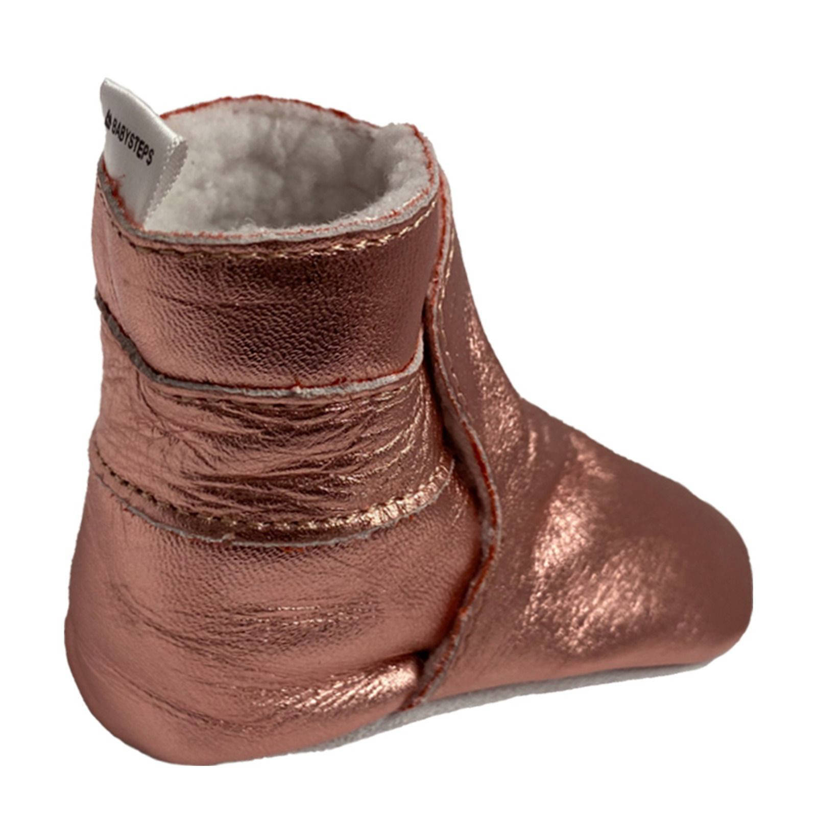 Babysteps gevoerde leren babyslofjes roséroze