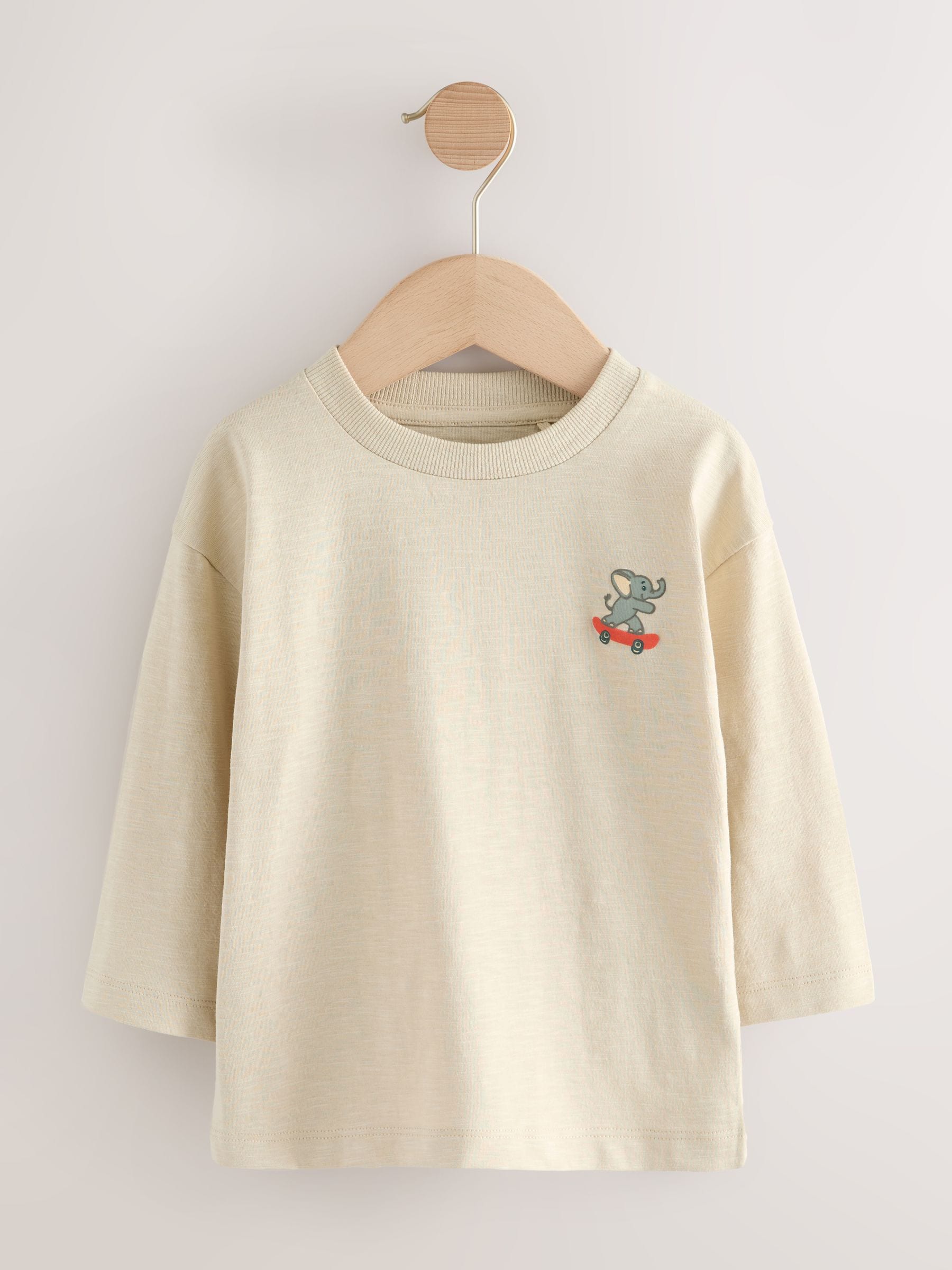 Meerdere dieren op transport - Set van 5 T-shirts met lange mouwen (3 mnd-7 jr)